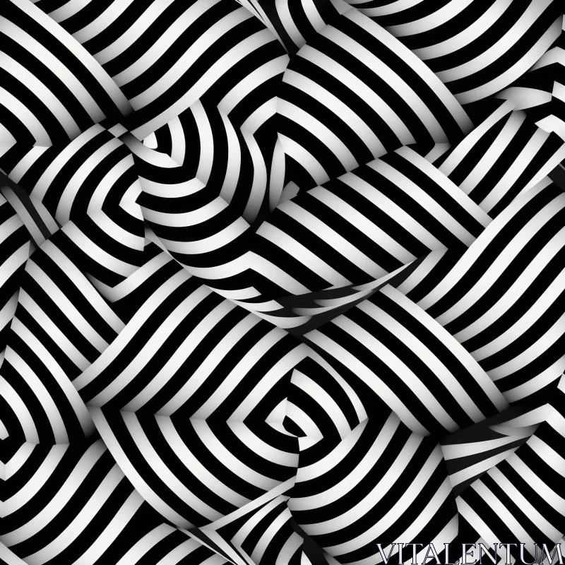 Monochrome Geometric Pattern Vector Illustration AI Image