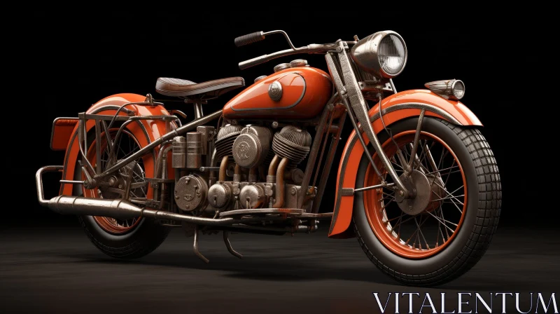 Vintage Red Motorcycle 1930s - Classic Design AI Image