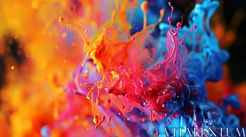 AI ART Colorful Abstract Painting - Energetic Composition