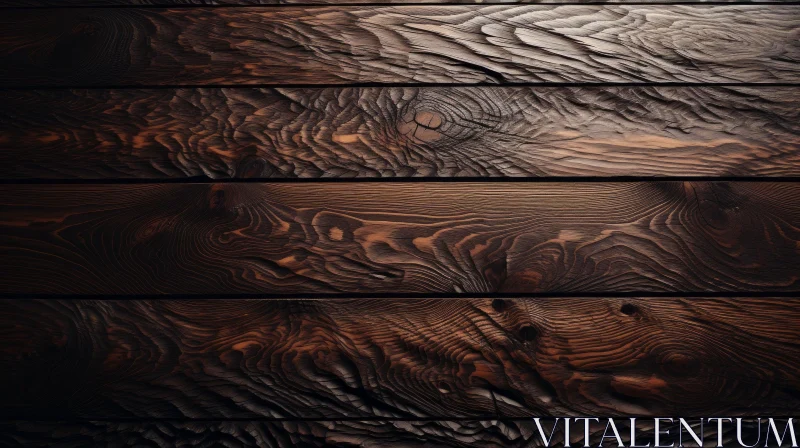 AI ART Dark Brown Wooden Surface Close-up