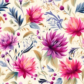 Delicate Floral Pattern on Beige Background