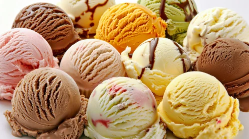 Delicious Ice Cream Flavors Close-Up