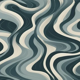 Contemporary Abstract Painting with Wavy Pattern