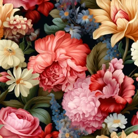 Dark Floral Seamless Pattern - Depth and Realism