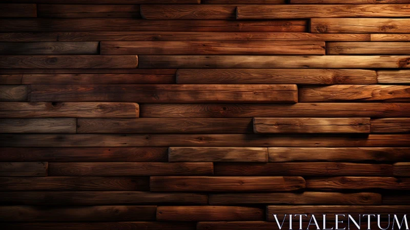 Dark Wooden Wall Texture - Warmly Lit Background AI Image