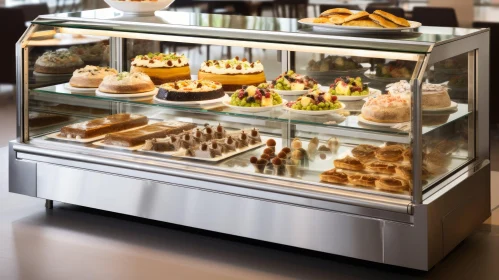 Delicious Bakery Display: Cakes and Pastries Showcase