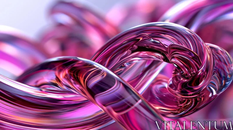 Abstract 3D Glass Twisted Shape - Pink, Purple, White AI Image