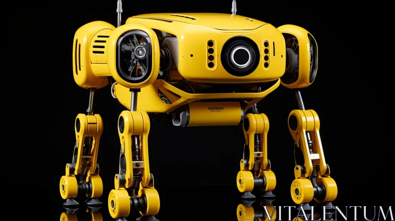 Bold Yellow Robot - A Blend of Technology and Art AI Image