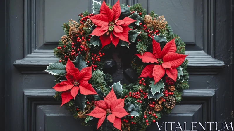 Christmas Wreath - Festive Decoration for the Holidays AI Image