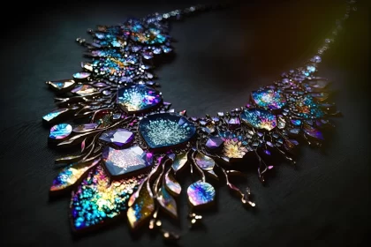 Colorful and Sparkly Necklace - Intricate Baroque Design