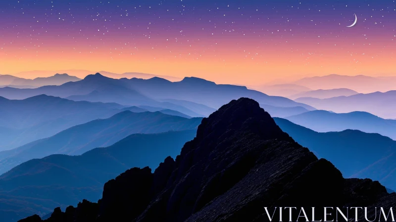 Mountain Sunset Landscape Photography AI Image
