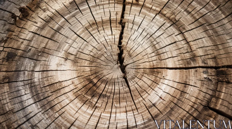 Rustic Wood Texture - Tree Trunk Cross-Section AI Image