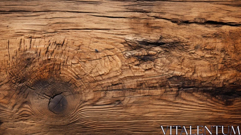 Aged Dark Brown Wood Texture Close-up AI Image