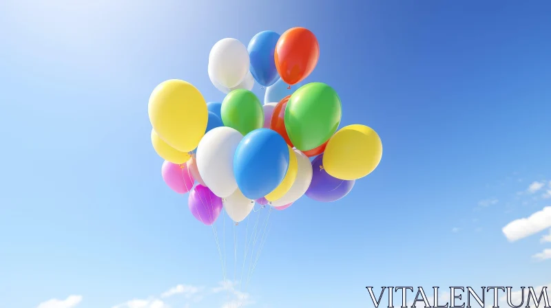 AI ART Colorful Balloons in the Sky | Festive Celebration Image