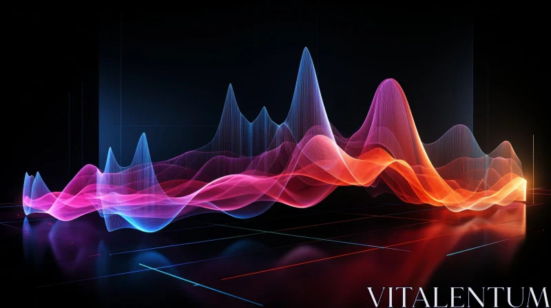 AI ART Colorful Sound Wave Abstract Art