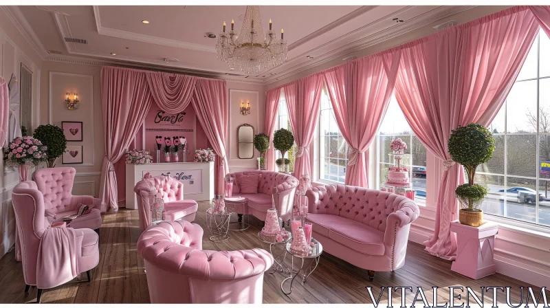 Cozy and Elegant Pink Living Room | Feminine Interior Design AI Image