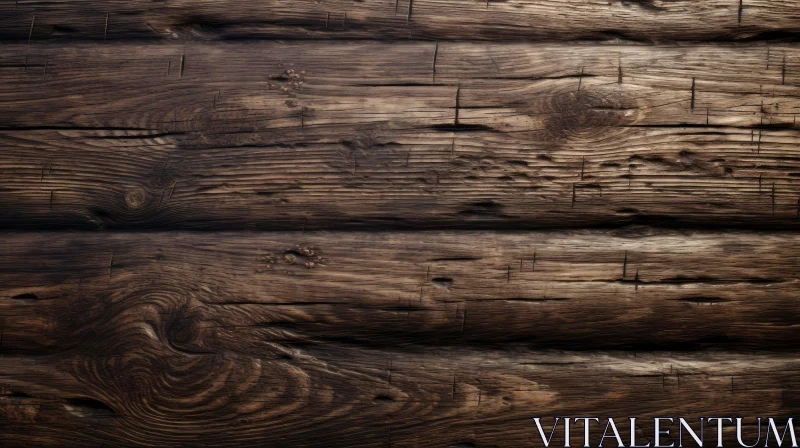 Dark Wooden Texture with Cracks and Knots AI Image