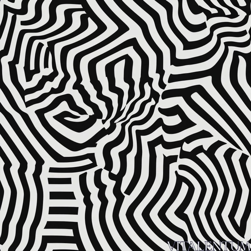 Intriguing Black and White Pattern Design AI Image