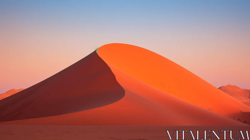 Tranquil Desert Sand Dune at Sunset AI Image