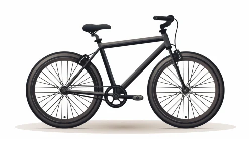 Black Bicycle Vector Illustration | Transport Artwork
