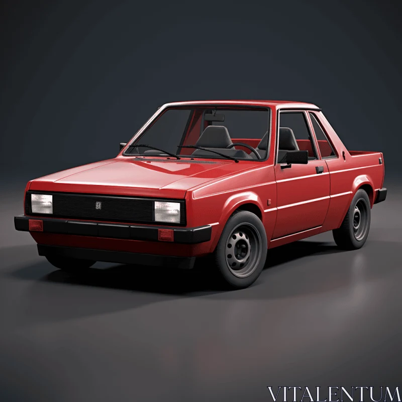 Classic Red Car Model in 3D | Realistic Renderings AI Image