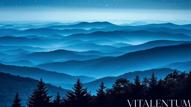 AI ART Great Smoky Mountains Night Landscape