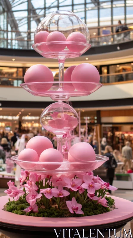 AI ART Pink Extravagance: Danish Design in Shopping Centre Display