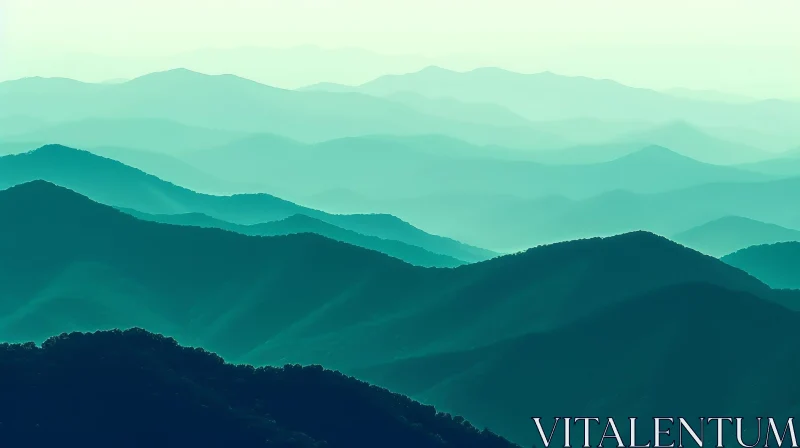 Serene Mountain Range Landscape Photography AI Image