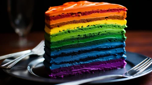 Colorful Rainbow Cake - Delicious Dessert