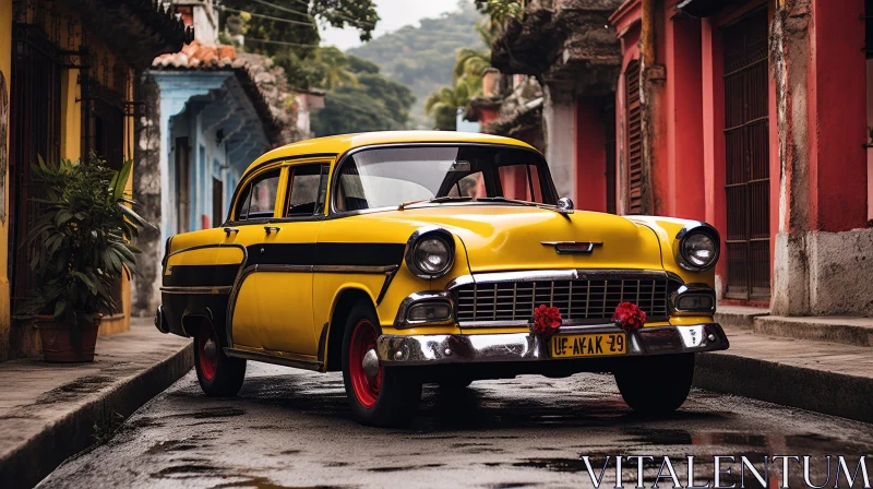 AI ART Vintage Chevrolet Bel Air Car in Havana, Cuba