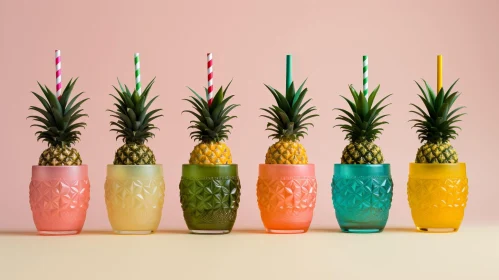Colorful Pineapple Arrangement in Glasses | Fresh Summer Fruits