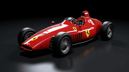 Dynamic Red Racing Car on Dark Background | Hyperrealistic Illustrations