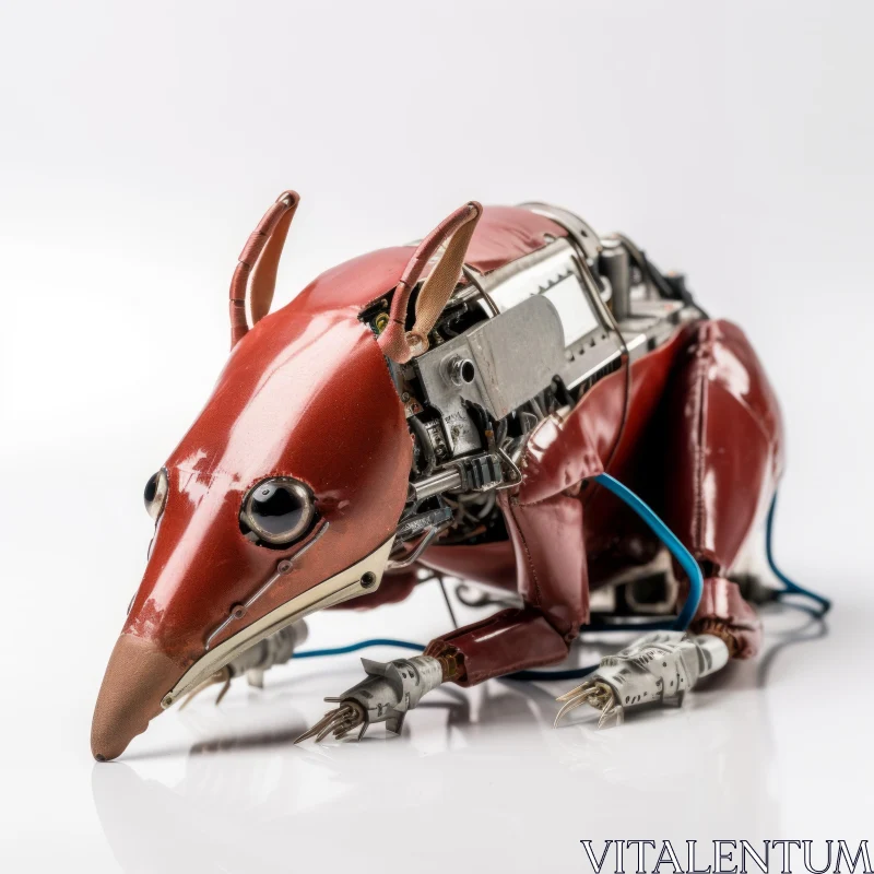 Intricate Robotic Rat Art Piece with Avian Theme AI Image