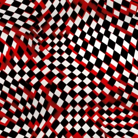 Red and White Checkered Surface - Geometric Art