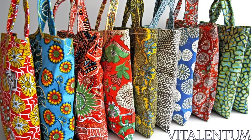 Stylish and Unique Tote Bags with Colorful Patterns AI Image
