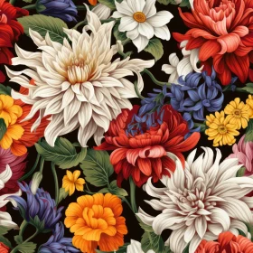 Elegant Floral Pattern - Dark Background
