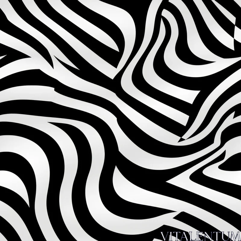 AI ART Monochromatic Zebra Print Pattern: Seamless Design