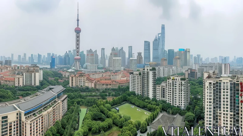 Shanghai Skyline: Urban Marvels of China's Architectural Landscape AI Image