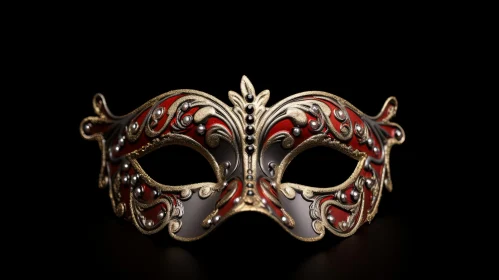 Venetian Carnival Mask - Red and Gold Beauty