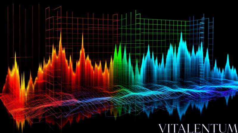Colorful Equalizer Abstract Background - 3D Illustration AI Image