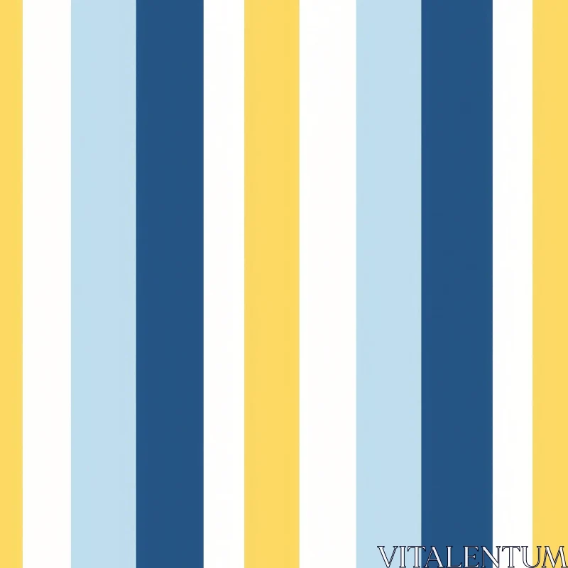 AI ART Cheerful Vertical Stripes Pattern in Blue, Yellow, and White