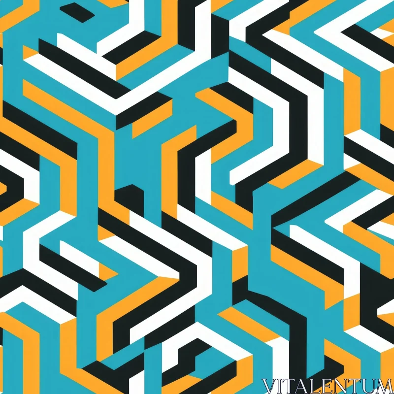 AI ART Colorful Hexagon Geometric Pattern - Depth and Motion