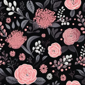 Elegant Floral Pattern in Pink and White