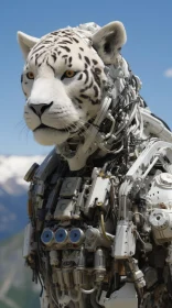 Photorealistic Robotic Tiger in Steampunk Style