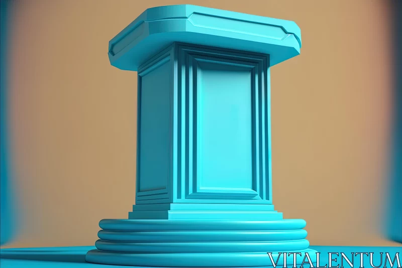 Blue Podium with Transparent Base - Political Minimalism AI Image