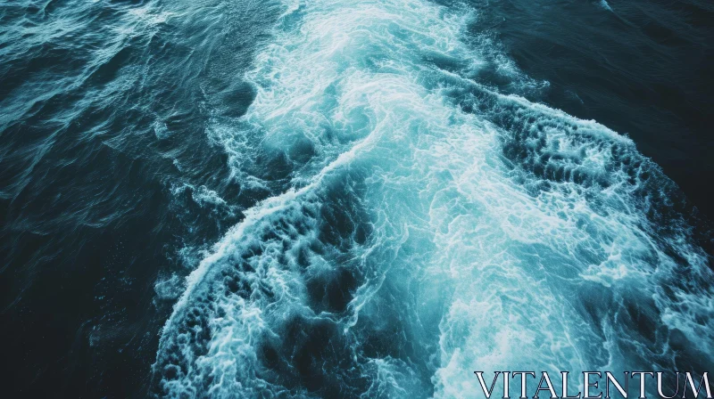 Captivating Image of Churning Water in the Wake of a Ship AI Image