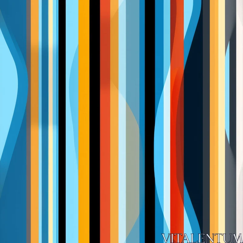Colorful Abstract Stripes Painting for Modern Decor AI Image