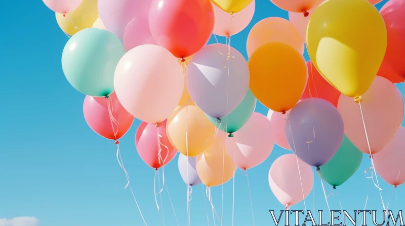 AI ART Colorful Balloons in the Sky - Festive Celebration Image