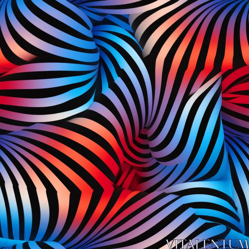 Futuristic 3D Abstract Background with Warped Circles AI Image