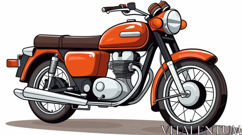 Vintage Cartoon Motorcycle Drawing AI Image
